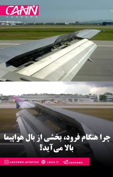 چرا هنگام فرود، بخشی از بال هواپیما بالا می‌آید؟