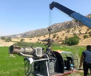 تصاویری از انتقال هلیکوپتر سانحه دیده در یاسوج