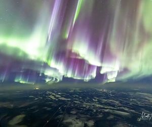 نمایش شفق قطبی از دید یک خلبان