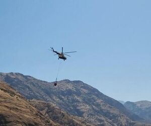 اعزام بالگردها برای خاموش کردن آتش جنگل‌های گیلانغرب