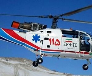 انتقال کودک حادثه دیده در ارتفاعات شاهو با بالگرد به سنندج