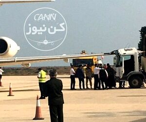 برخورد بال فوکر ۱۰۰ کارون در فرودگاه جزیره‌ خارگ