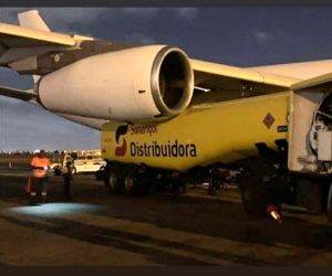 برخورد ماشین سوخت با A340