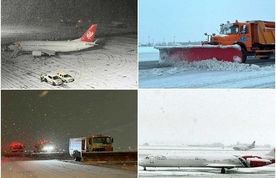 تمام پروازها همزمان با بارش 
۲۰ ساعته برف بدون اختلال انجام شد