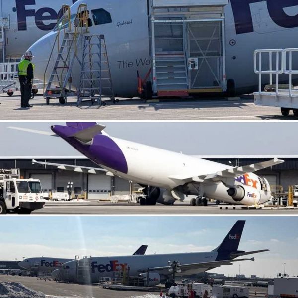 فروریختن چرخ دماغه ایرباس A۳۰۰ شرکت FedEx در فرودگاه بالتیمور