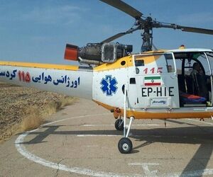 انتقال مصدوم تصادفی به بیمارستان توسط بالگرد اورژانس کردستان