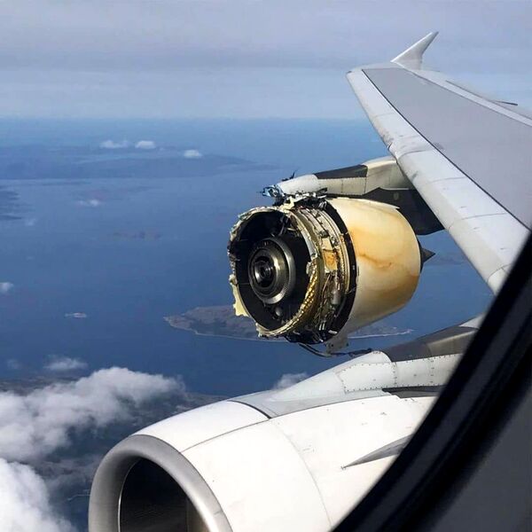 تصویری از موتور شماره ۴ ایرباس A380 