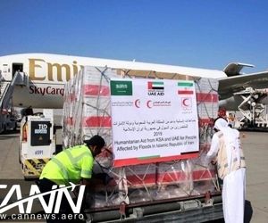 هواپیمای حامل کمک‌ انسان‌دوستانه سعودی و امارات به سیل‌زدگان ایران راهی تهران شد