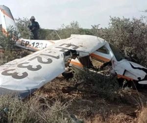 تصاویری از هواپیمایی که صبح امروز در استان فارس سقوط کرده است