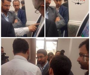 بازدید مهندس آذری جهرمی وزیر ارتباطات و فناوری اطلاعات از کیوسک سلف چکین فرانگر در مرکز رشد دانشگاه امیرکبیر 