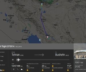 فرود پرواز تهران- بوشهر آسمان در شیراز 
