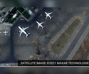 تصویرهای ماهوارهای فرودگاه کابل در صبح 25مرداد