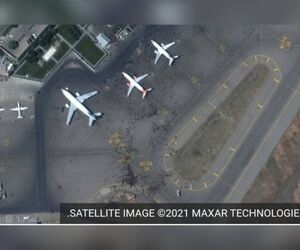 تصویرهای ماهوارهای فرودگاه کابل در صبح 25مرداد