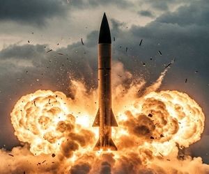 انفجار بزرگترین موشک آلمانی با ۲۸ متر طول؛ چند ثانیه پس از پرتاب