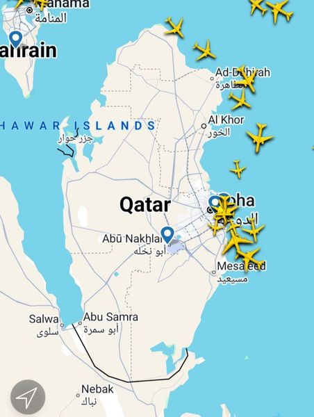 در پی حمله اسرائیل به دوحه قطر، آسمان این کشور تقریبا کلیر شد