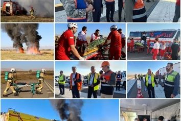 تمرین کامل طرح اضطراری فرودگاه شهید باکری ارومیه برگزار شد