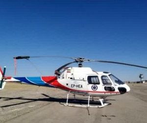 استقرار موقت بالگرد اورژانس هوایی ١١٥ در فرودگاه شهدای ایلام