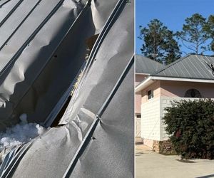 سقوط تکه یخ از هواپیما، سقف خانه‌ای را در فلوریدا سوراخ کرد +تصاویر