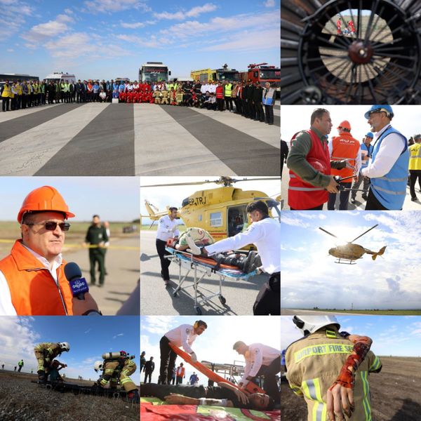 تمرین کامل طرح اضطراری فرودگاه شهدای گرگان برگزار شد