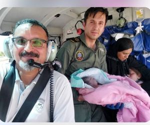 نوزاد عجول در آسمان به دنیا آمد 


