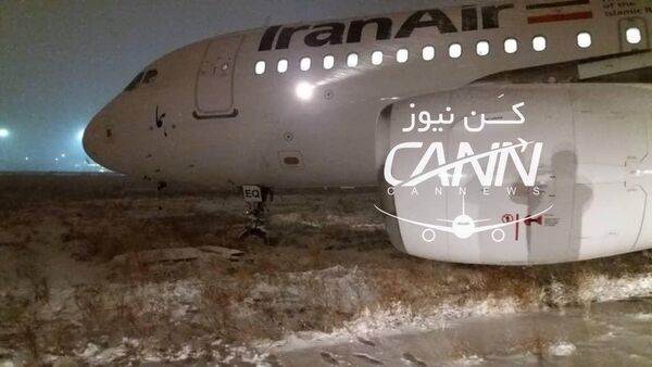 خروج هواپیمای ایرباس 319 پرواز تهران کرمانشاه از باند