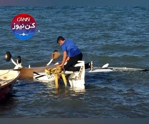 تصاویری از عملیات بیرون کشیدن هواپیمای سانحه دیده در نوشهر از آب